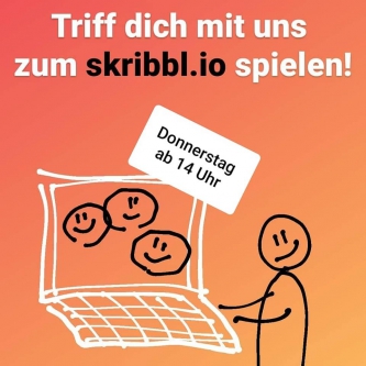 Triff dich Donnerstag ab 14 Uhr mit uns zum skribbl.io spielen